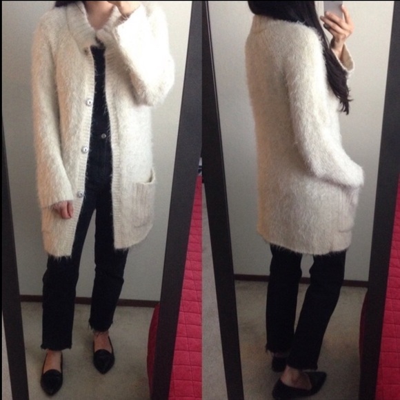 Free People Ivory Cream Keep It Fuzzy Knit Cardigan - Picture 6 of 7